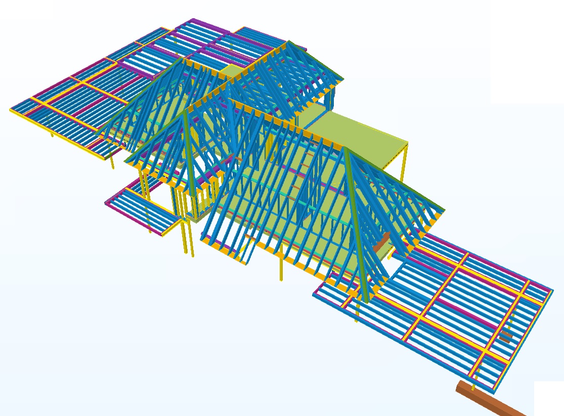 3D-model BIM prefab kapconstructie woning